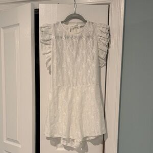 Zara White Floral Lace Top